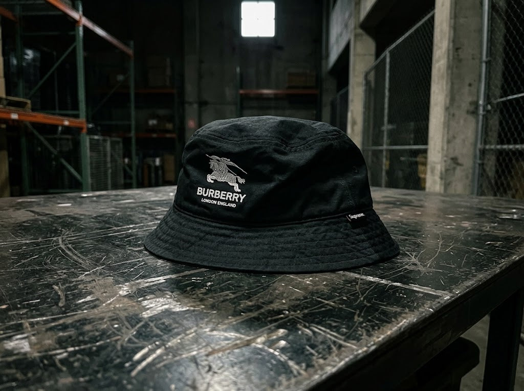 Supreme x Burberry Crusher Bucket Hat - Black (M/L)